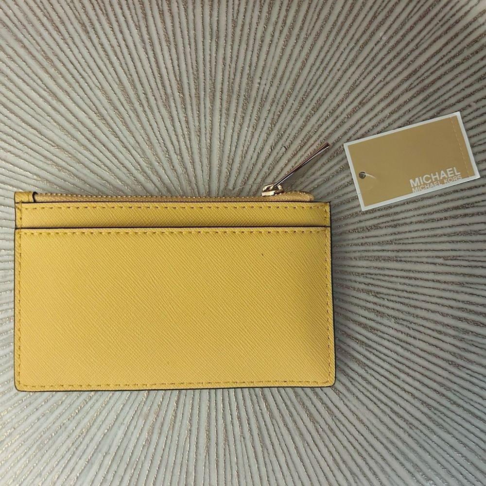 MICHAEL Michael Kors Yellow Card Holder NWT - Picture 2 of 4